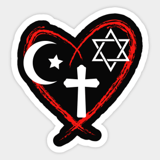 Religion Heart Inter-Religious Harmony Sticker